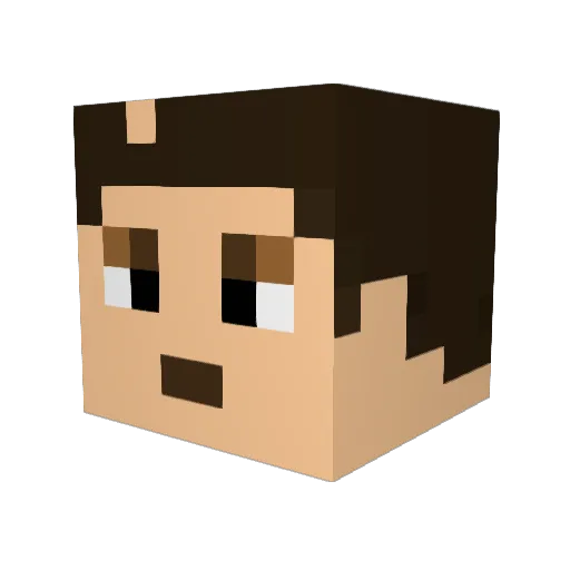pokichopi Minecraft avatar head, 3D render