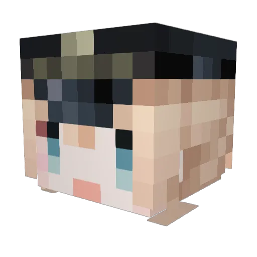 pokio410 Minecraft avatar head, 3D render