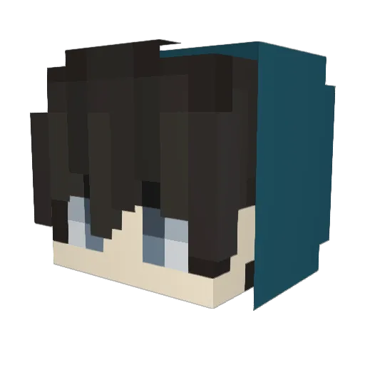poko666 Minecraft avatar head, 3D render