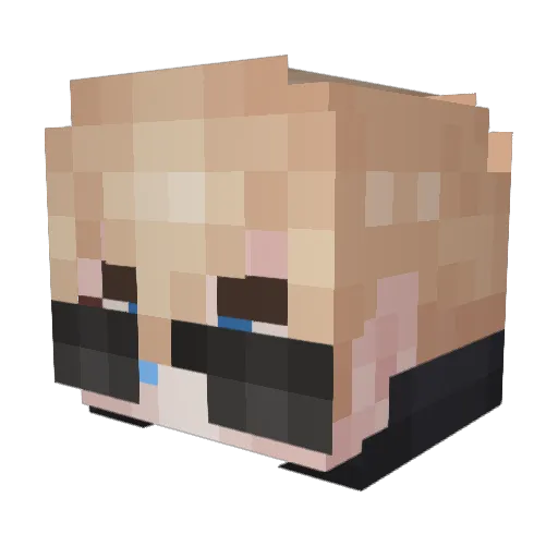 poko_d Minecraft avatar head, 3D render