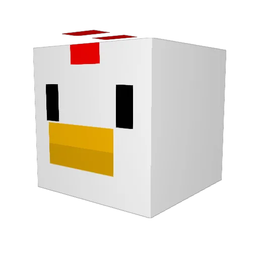 pokochikin Minecraft avatar head, 3D render