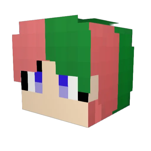 pokong Minecraft avatar head, 3D render