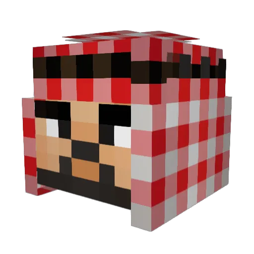 pokoyoman Minecraft avatar head, 3D render