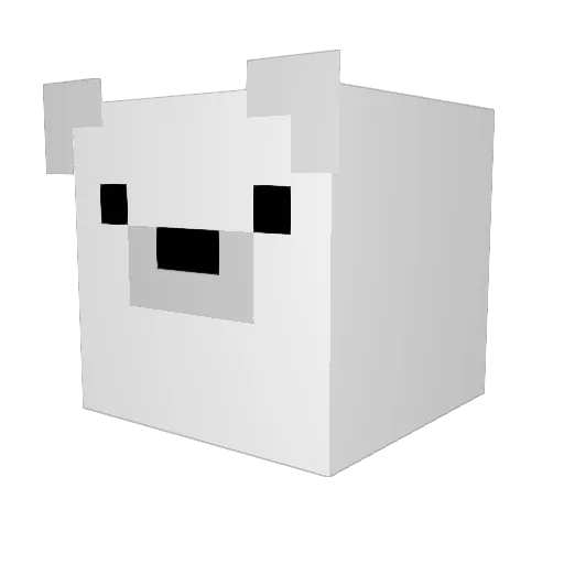 polarmilk Minecraft avatar head, 3D render