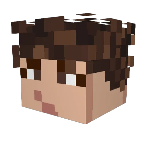 poliee Minecraft avatar head, 3D render