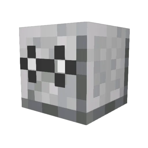 polished_diorite Minecraft avatar head, 3D render