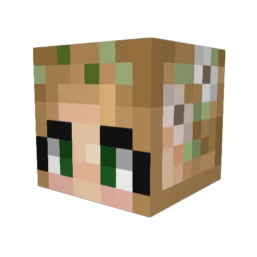 polka_dotty Minecraft avatar head, 3D render