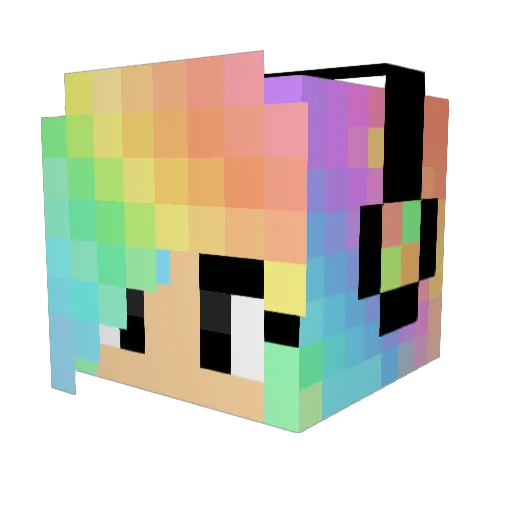 polkadotchick Minecraft avatar head, 3D render