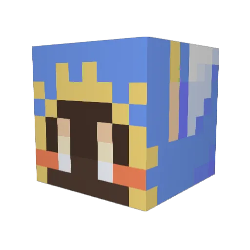 pollotiel Minecraft avatar head, 3D render