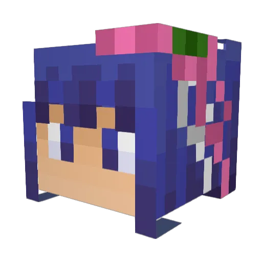 polopolop Minecraft avatar head, 3D render