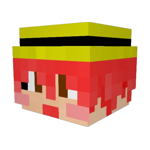 pom0 Minecraft avatar head, 3D render