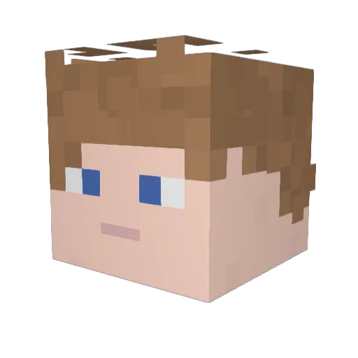 pomchom Minecraft avatar head, 3D render
