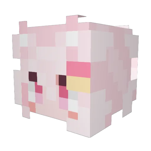 pomeloMIAO Minecraft avatar head, 3D render