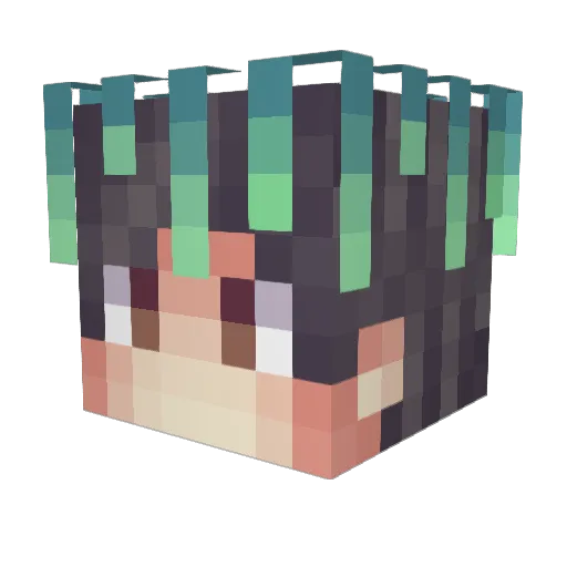 pomopomovro Minecraft avatar head, 3D render