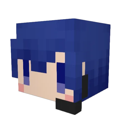 pompomPIP Minecraft avatar head, 3D render
