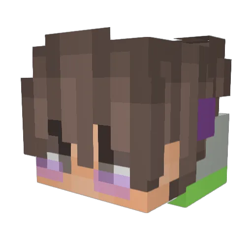 ponceando Minecraft avatar head, 3D render
