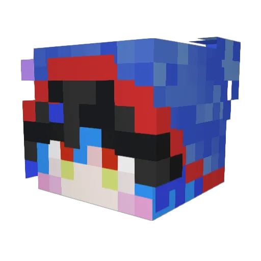 poniponiko Minecraft avatar head, 3D render