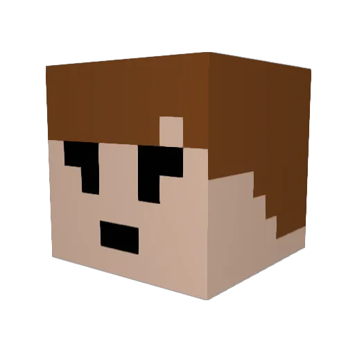 ponkks Minecraft avatar head, 3D render