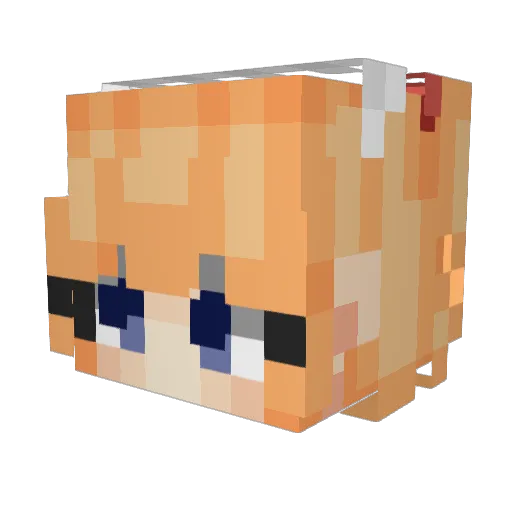 ponkozumi Minecraft avatar head, 3D render