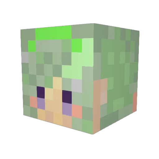 ponnszu Minecraft avatar head, 3D render