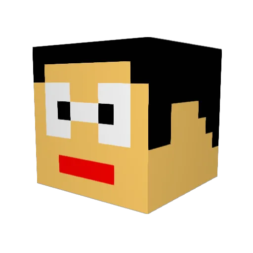 ponnuhu Minecraft avatar head, 3D render