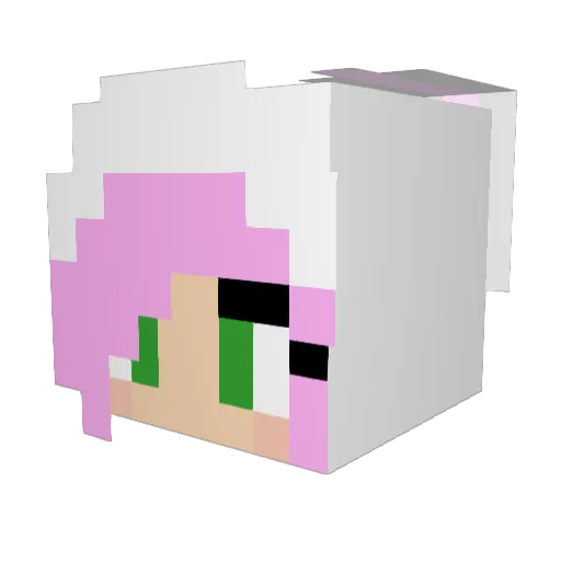 ponpon2013 Minecraft avatar head, 3D render