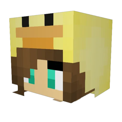 ponysister Minecraft avatar head, 3D render