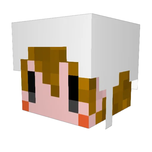 ponyurie Minecraft avatar head, 3D render