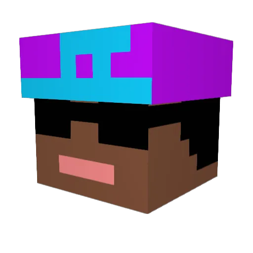 poobe Minecraft avatar head, 3D render