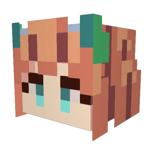 poochi Minecraft avatar head, 3D render