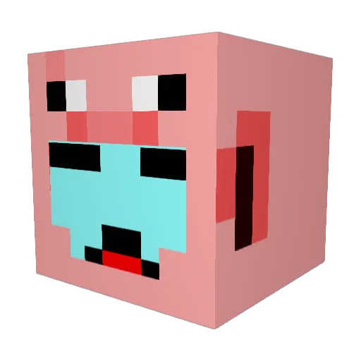 poogom Minecraft avatar head, 3D render