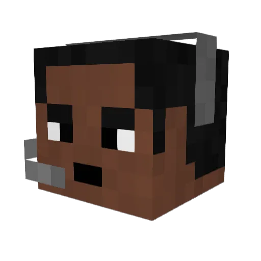 poojet Minecraft avatar head, 3D render