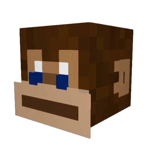poomby Minecraft avatar head, 3D render