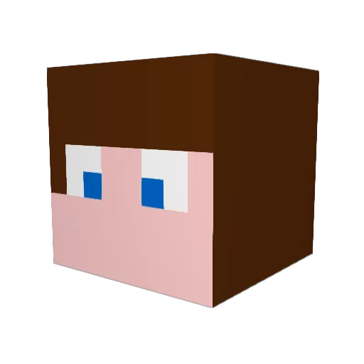 poomjai Minecraft avatar head, 3D render