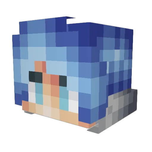 pooppoop2 Minecraft avatar head, 3D render