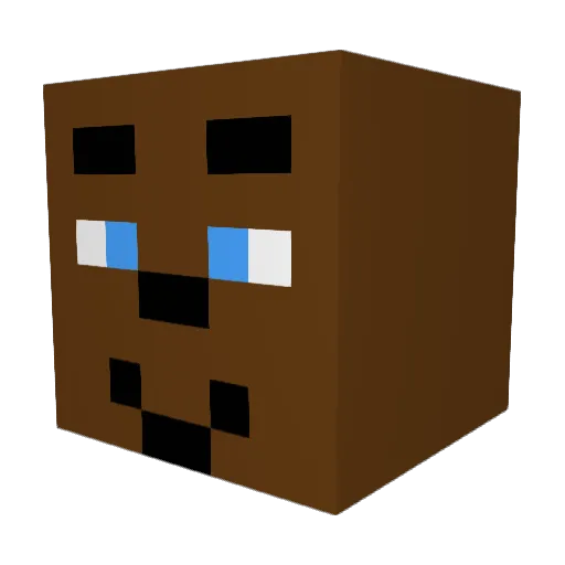 poopy_mel Minecraft avatar head, 3D render