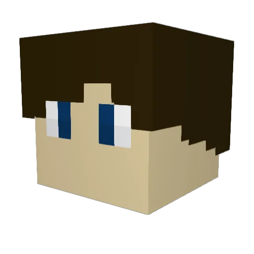 poorlymario Minecraft avatar head, 3D render
