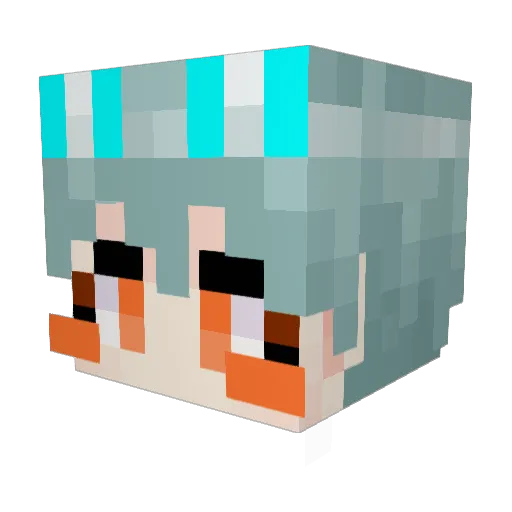 pooshki Minecraft avatar head, 3D render