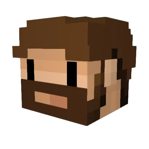 poozi Minecraft avatar head, 3D render