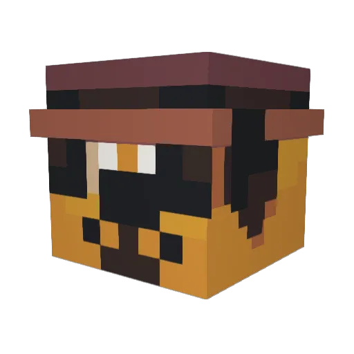pop7 Minecraft avatar head, 3D render