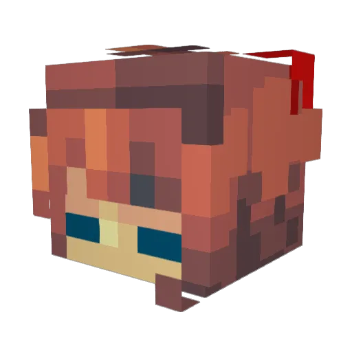 pop__1 Minecraft avatar head, 3D render