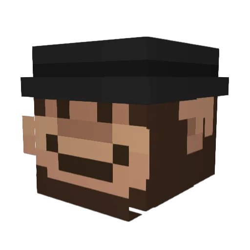 popa_mode Minecraft avatar head, 3D render