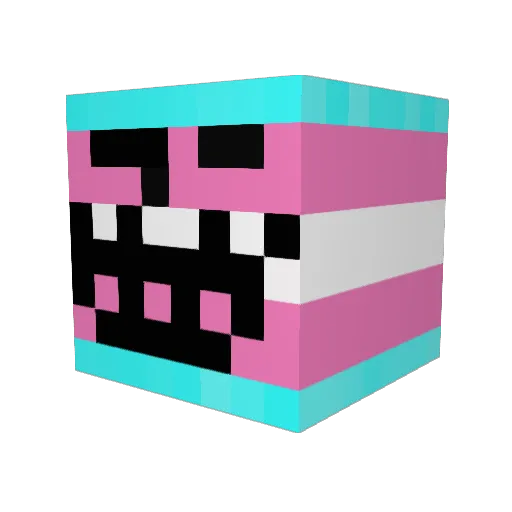 popbobpasses Minecraft avatar head, 3D render
