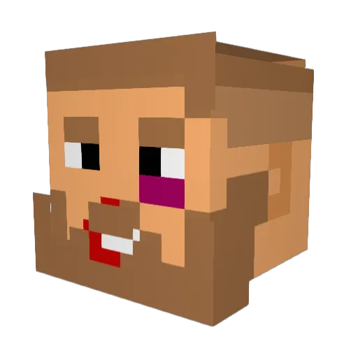popc Minecraft avatar head, 3D render