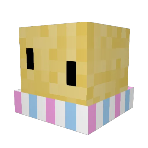 popcorn34_ Minecraft avatar head, 3D render