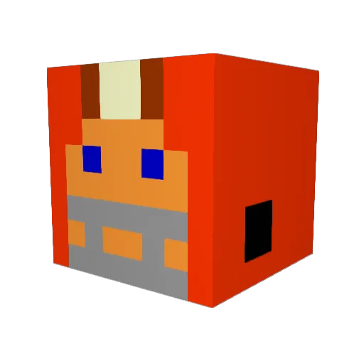 popeglenjamin Minecraft avatar head, 3D render