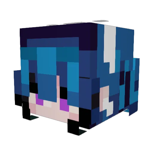 poploppi Minecraft avatar head, 3D render