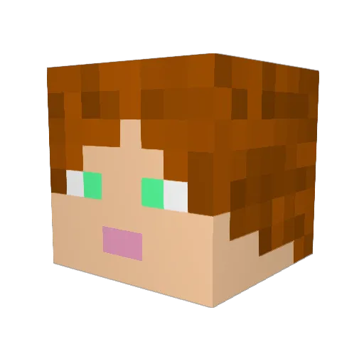 popo7227 Minecraft avatar head, 3D render