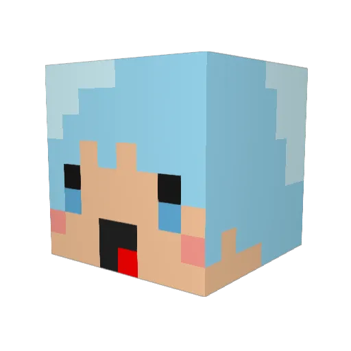 popokida Minecraft avatar head, 3D render