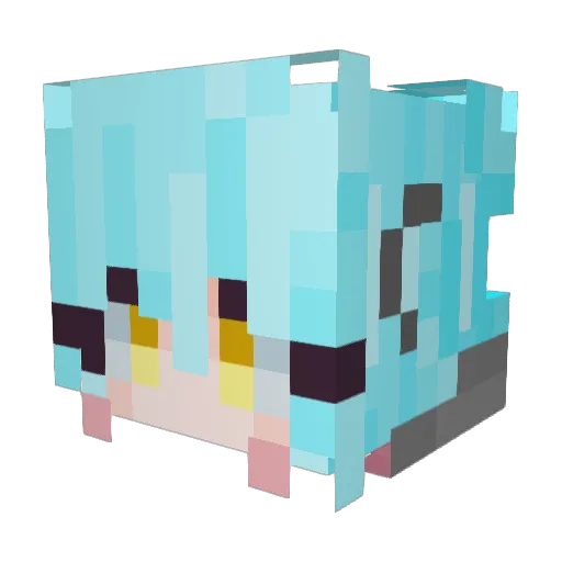 popoko_p Minecraft avatar head, 3D render